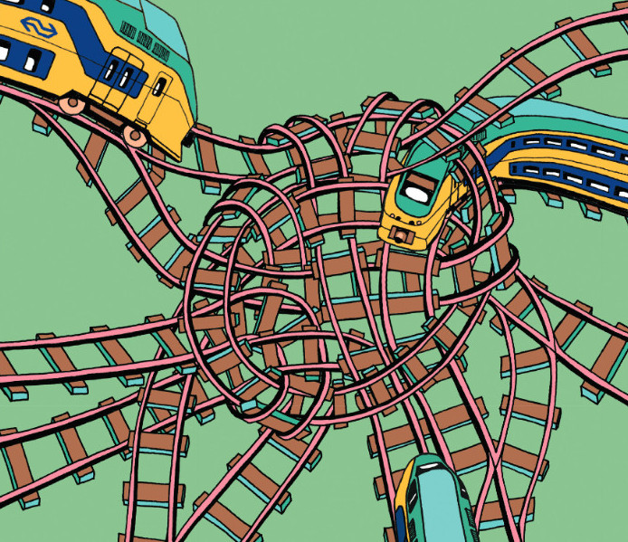 Source: the front cover of Rolf's PhD thesis Trains and railroad tracks in a knot. From the front cover of Rolf's PhD thesis